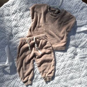 Quincy Mae Peachy Tan Velour Sweatsuit